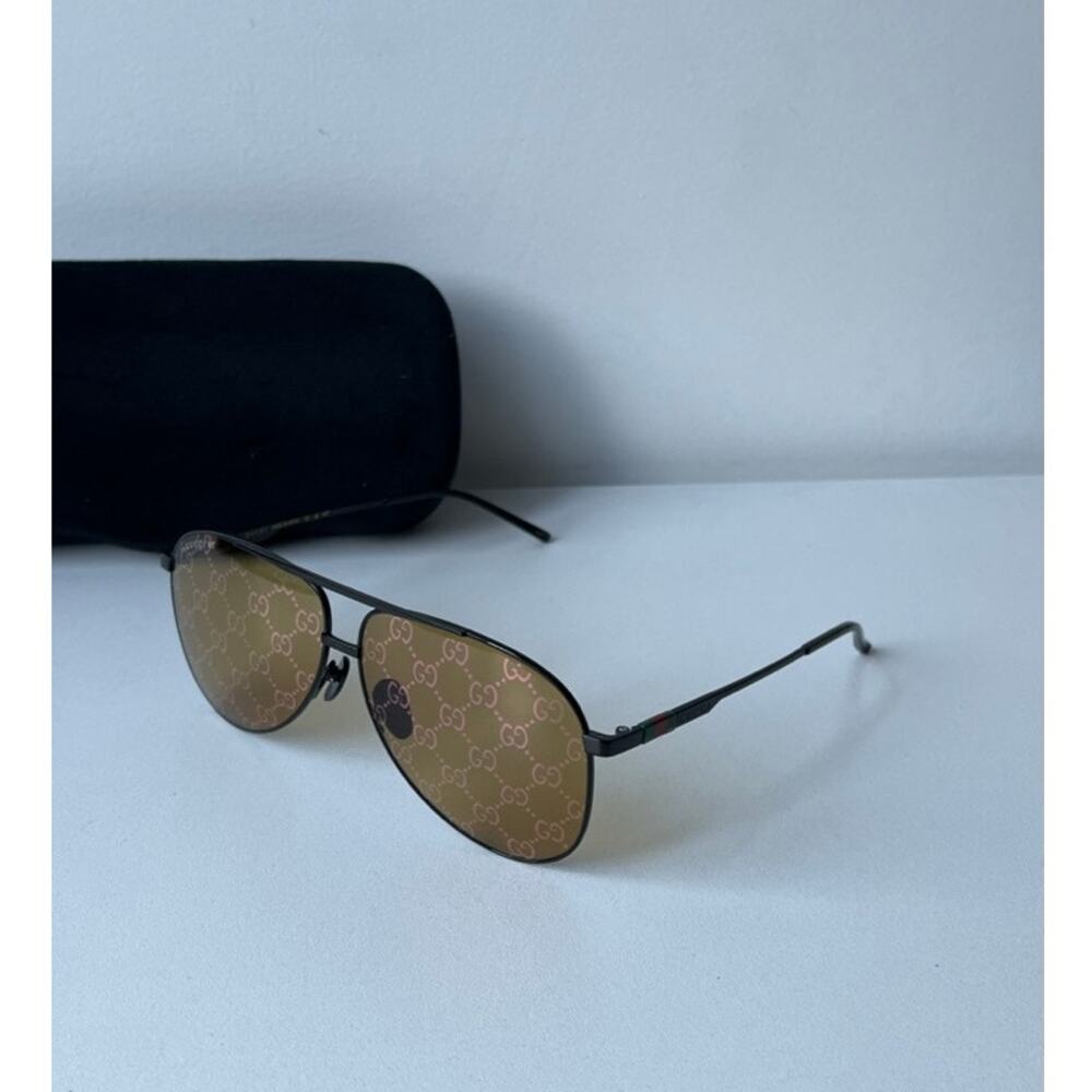 NEW Gucci GG1677S 005 Logo Lens Aviator Sunglasses $630